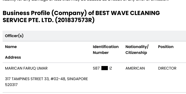 Best Wave Cleaning Service Court Case - Marican Faruq Umar as Director